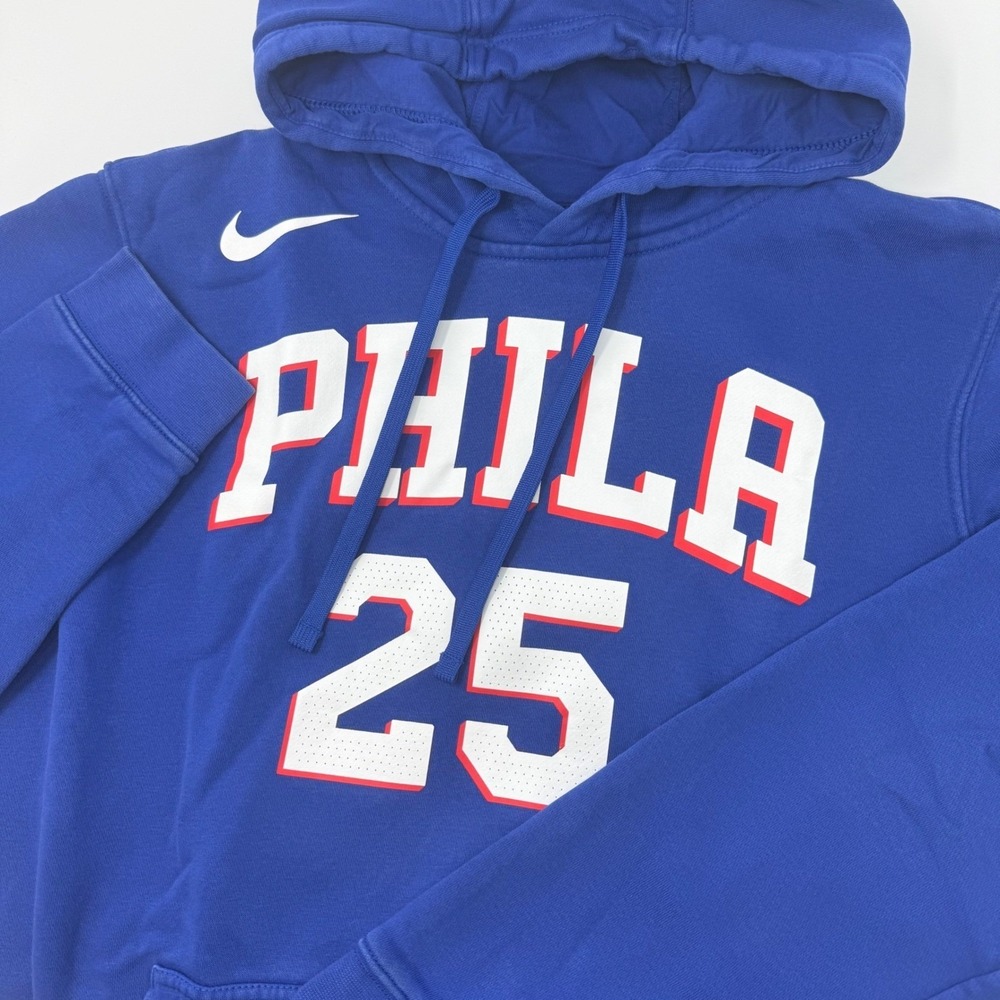 Nike Mens Philadelphia 76ers Ben Simmons 25 Hoodie Royal Blue NBA Medium